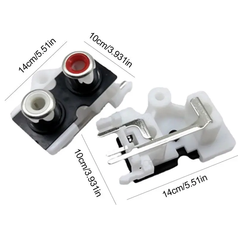 Prise femelle multifonctionnelle à deux trous pour la surveillance des revie, prise audio vidéo, connecteur vertical à 3 broches, blanc