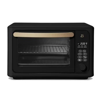 Image Beautiful 6 Slice Touchscreen Air Fryer Toaster Oven, Black Sesame by Drew Barrymore