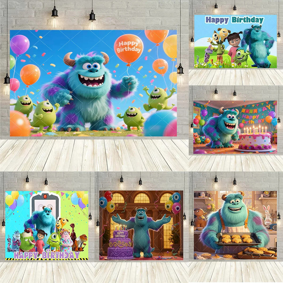 

Disney Monster University Kids First Birthday Party Backdrop Monster University Cake Table Decor Baby Baptism Party Supplies