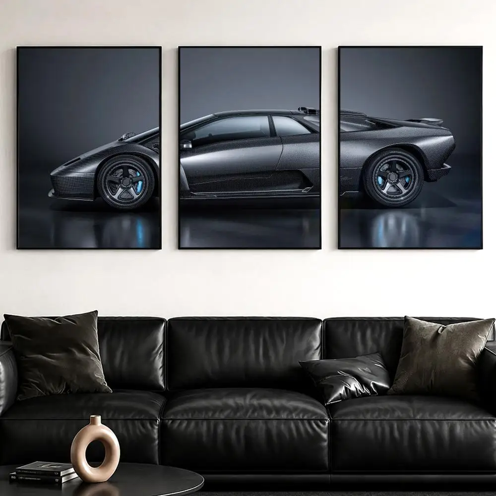 V12 Performance Supercar Painting Calligraphy Canvas Wall Art Poster Set for Bedroom Living Room Home Decor Prints Gift