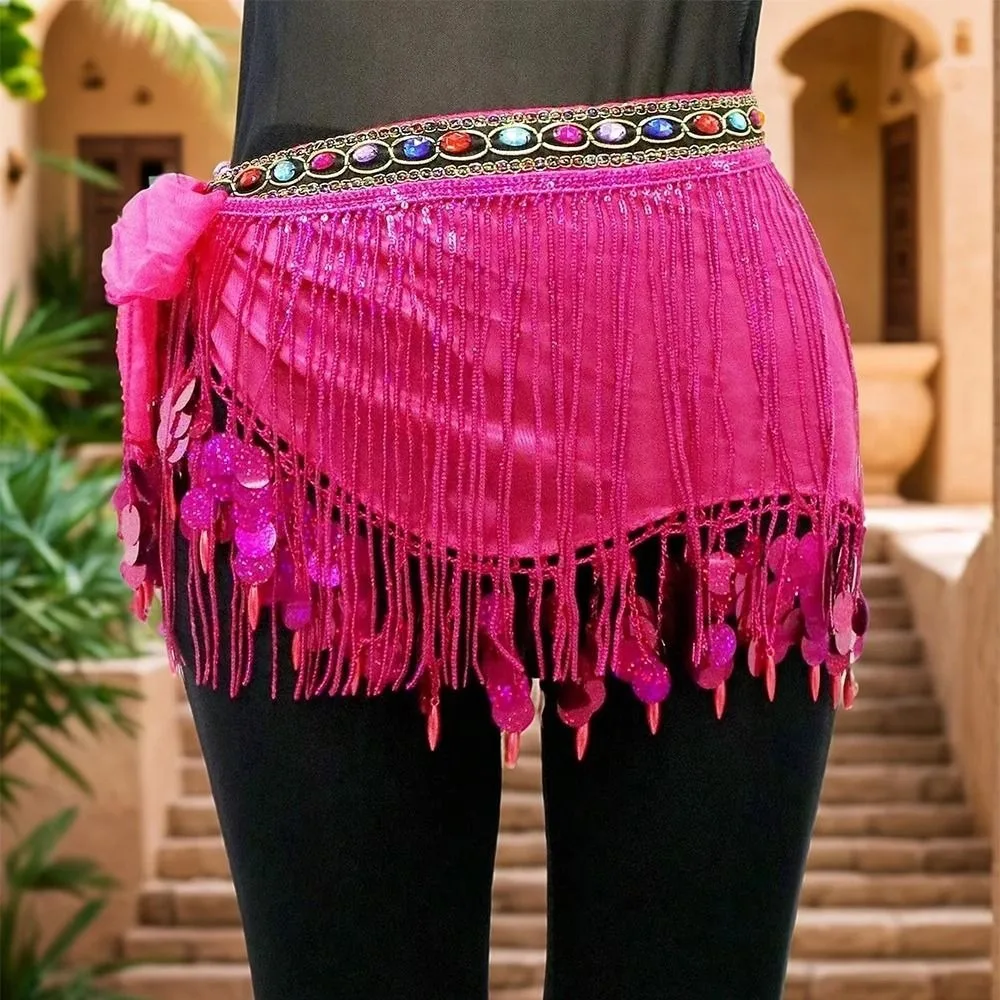 Golden Coin Belly Dance Sequin Waist Chain Creative Glitter Sequins Belly Dance Coins Belt Hollow Colorful Hip Scarf Skirt