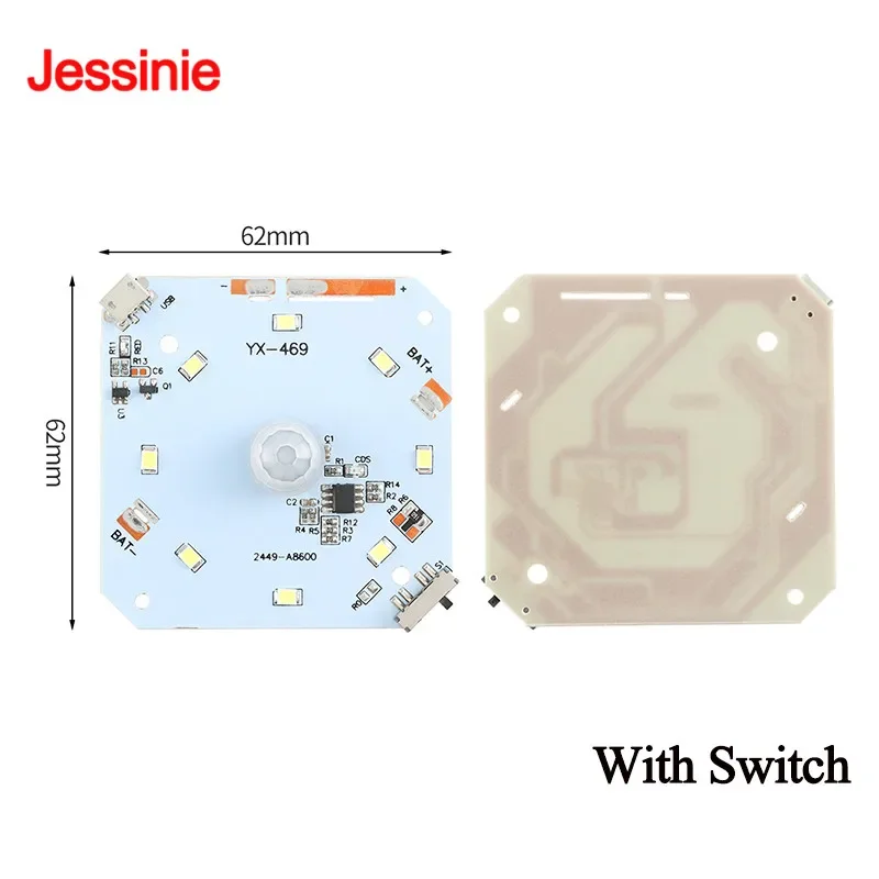 10pcs/1pc PIR Motion Sensor Human Body IR Infrared Induction Night Light LED Board Charge Recharge Night Lamp Control 2-3M