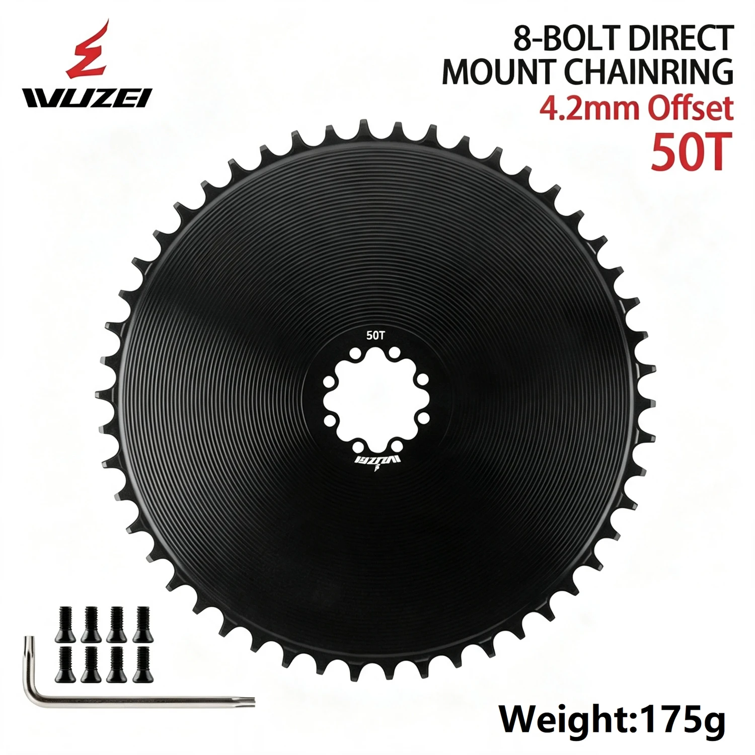 WUZEI Rennrad 8-Loch-Kettenblatt für SRAM AXS Force Red Flattop Kette 40T-58T 4,2mm Offset Fahrrad-Kettenblatt mit schmaler-breiter Krone – Detail 20