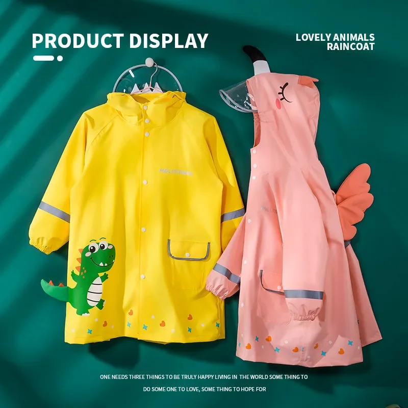 

Raincoat Kids Waterproof Boys Girls Rain Jackets Cartoon Baby Rain Coat Outfits Dinosaur Cute Rainwear Baby Clothes