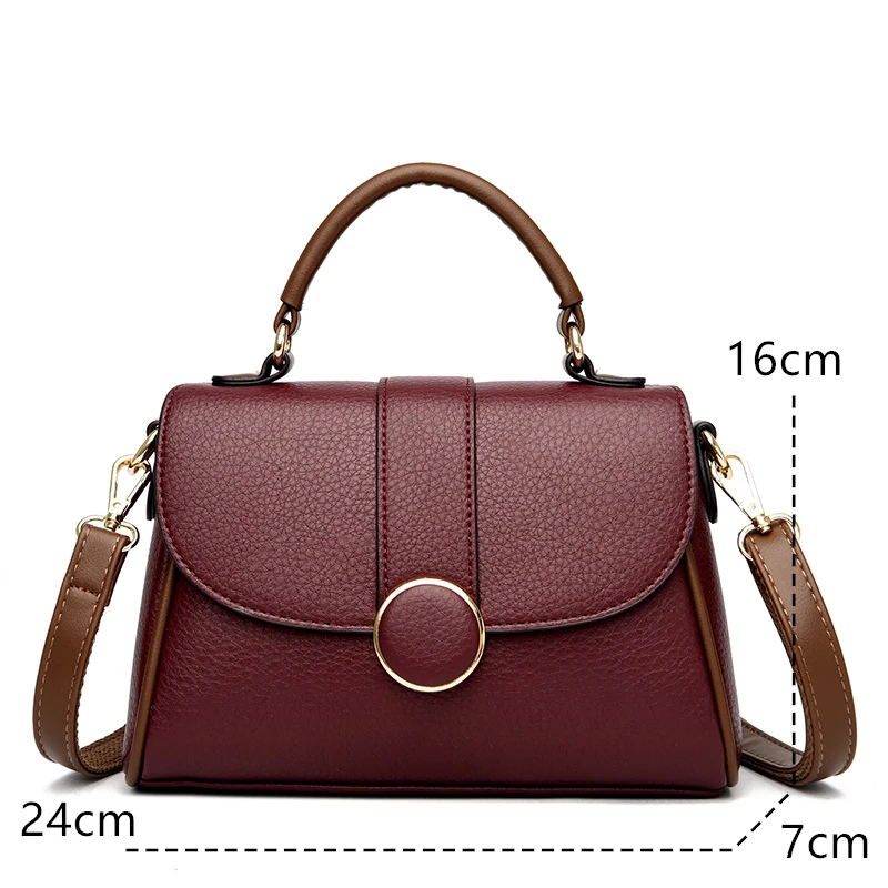 Fashion Solid Color PU Leather Women Crossbody Luxury Female Shoulder Designer New Handbag Ladies Tote Sac A Main Feminina