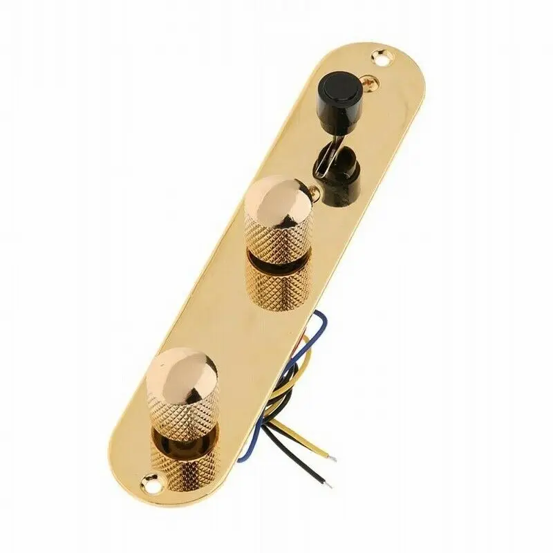 Gold Tele Electric Guitar Wired Loading Control Disc Seat Belt 3-ways Switch Knob-