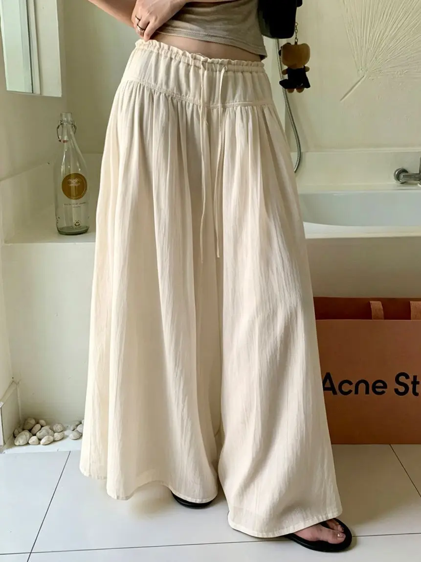 

Lazy Draped Skirts Women's 2026 Summer New Style Fungus Hem Loose Slimming Wide Leg Pants