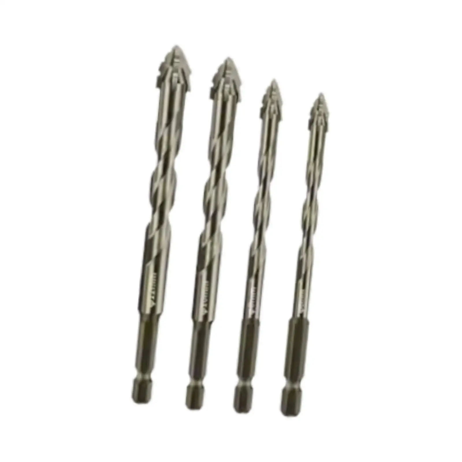 4 Pieces, Four Flute Sawtooth Eccentric Drill Bits, Home Drill Bits, Skewed Head Eccentric Drill Bits for Brick, Concrete