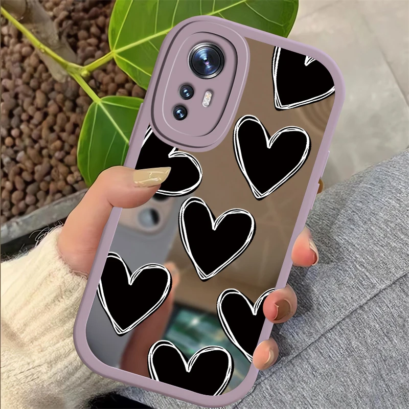 For Xiaomi Mi 12S 12X 12 Lite 12 Pro Glossy Love Heart Mirror Phone Case For Xiaomi Mi 10T 11 Lite 5G NE Soft Silicone Cover
