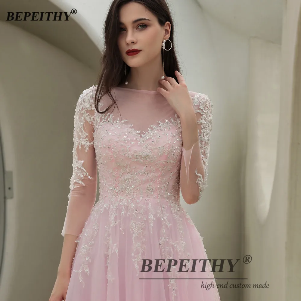 BEPEITHY – robe longue rose en dentelle blanche pour femmes, ligne a, longueur au sol, dos ouvert, robe de bal pour filles, nouvelle collection 2022