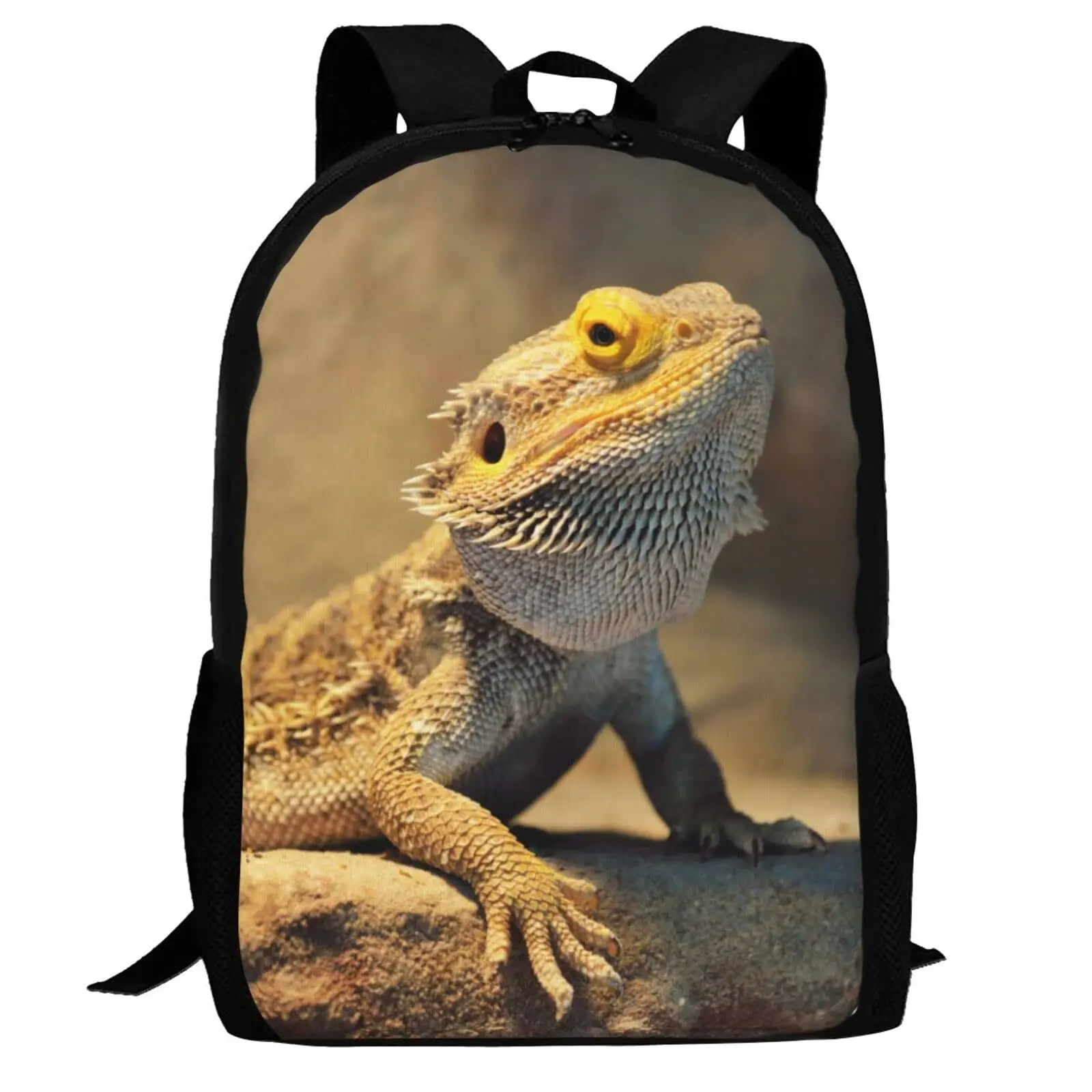 Sac à dos imprimé dragon barbu mignon pour enfants, cartable décontracté pour adolescents, sacs à main initiés, sacs d\'école pour garçons et filles