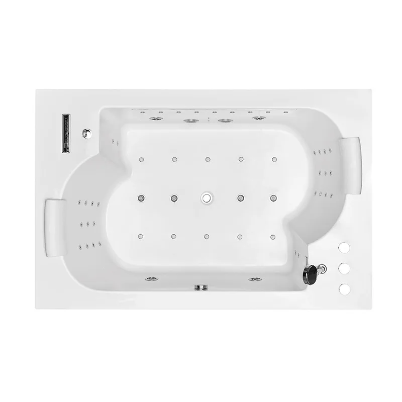 Whirlpool BathModern Square Hot Tub White Acrylic Freestanding Massage Whirlpool Bathtub Walk In Tub Shower Combo Bathtub For Ba