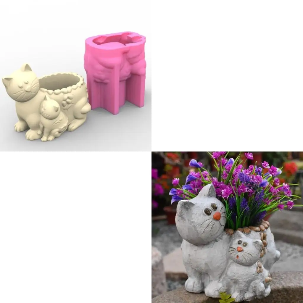 

Цветочные горшки, цементная силиконовая форма, форма для кошек, сочные горшки, смола, форма для хранения ювелирных изделий, для