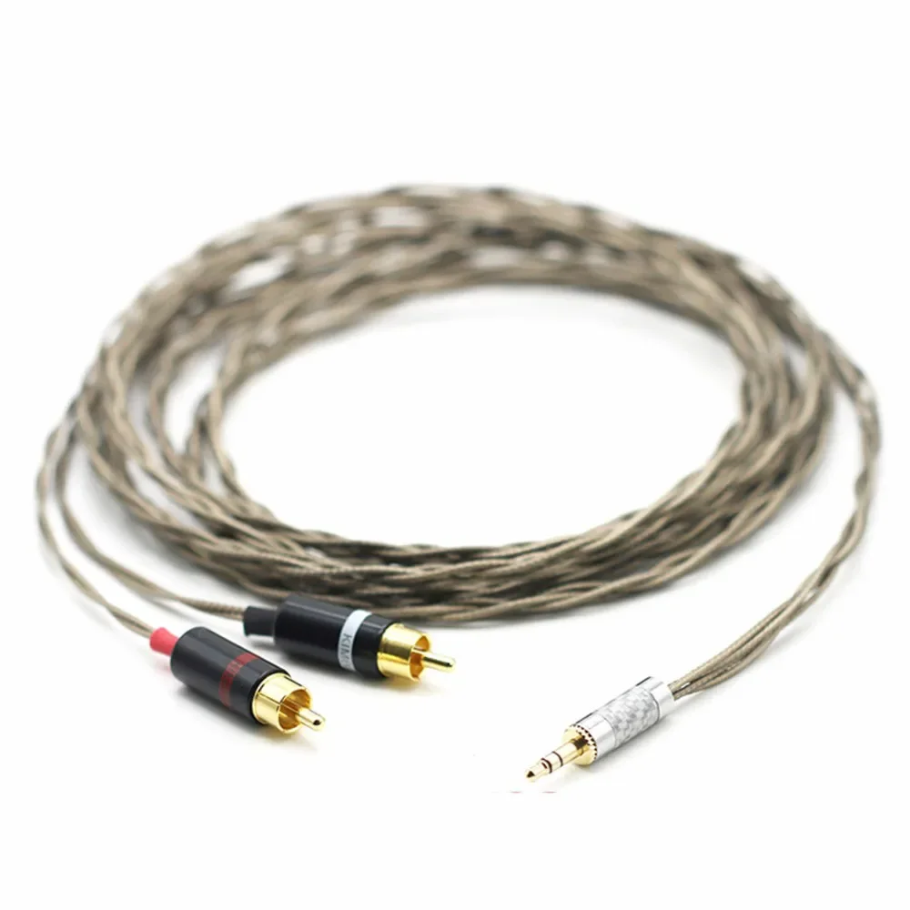 

New Audiocrast DIY HIFI 3.5mm Stereo to 2 RCA Male Cable Nordost Odin Siver-plated 3.5mm to Double rca Male Audio Aux Cable