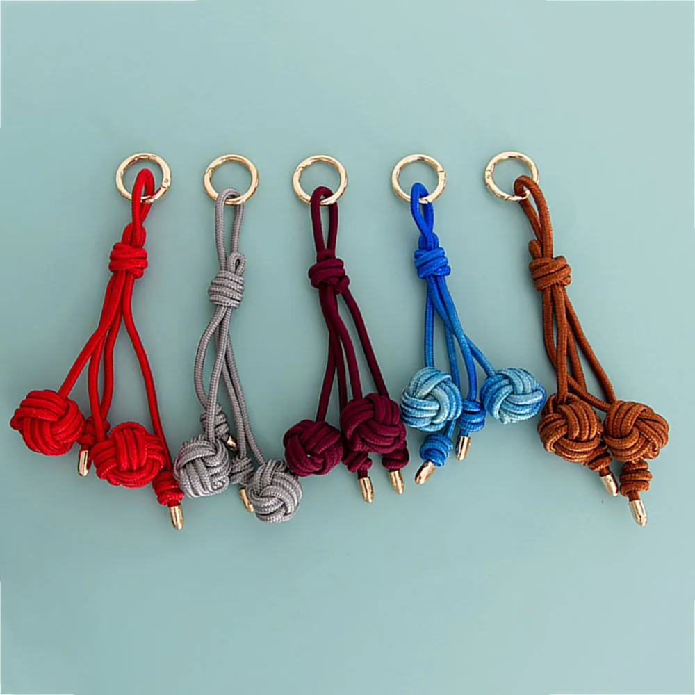 Creative Women\'s Bag Pendant Volleyball Pendant With Hanging Buckle Handmade Woven Rope Keychain Versatile Phone Ornament