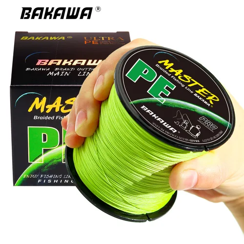BAKAWA-sedal de pesca trenzado de PE, multifilamento de 4 hebras, 300M, 500M, 1000M, 100M, accesorios de cordón japonés para carpa y mar, 10-85LB