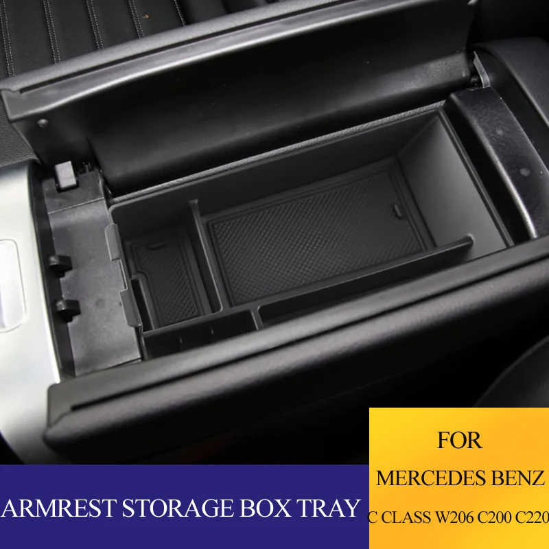 

For Mercedes Benz C Class W206 C200 C220 2022 2023 2024 2025 Armrest Storage Box Organizer Holder Tray Car Accessories