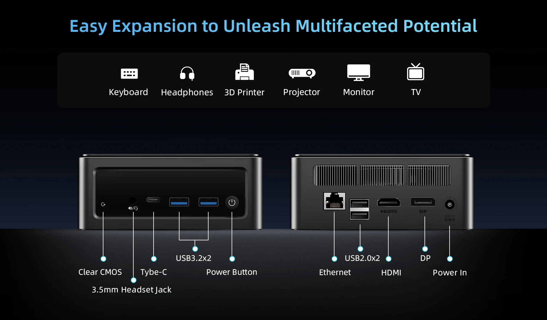 Bmax B9 Power Barebone Mini PC Intel Core I9-12900H 14 Cores up to 5.0GHz 24GB RAM 1TB SSD WiFi 6 Bluetooth 5.2 Mini PC