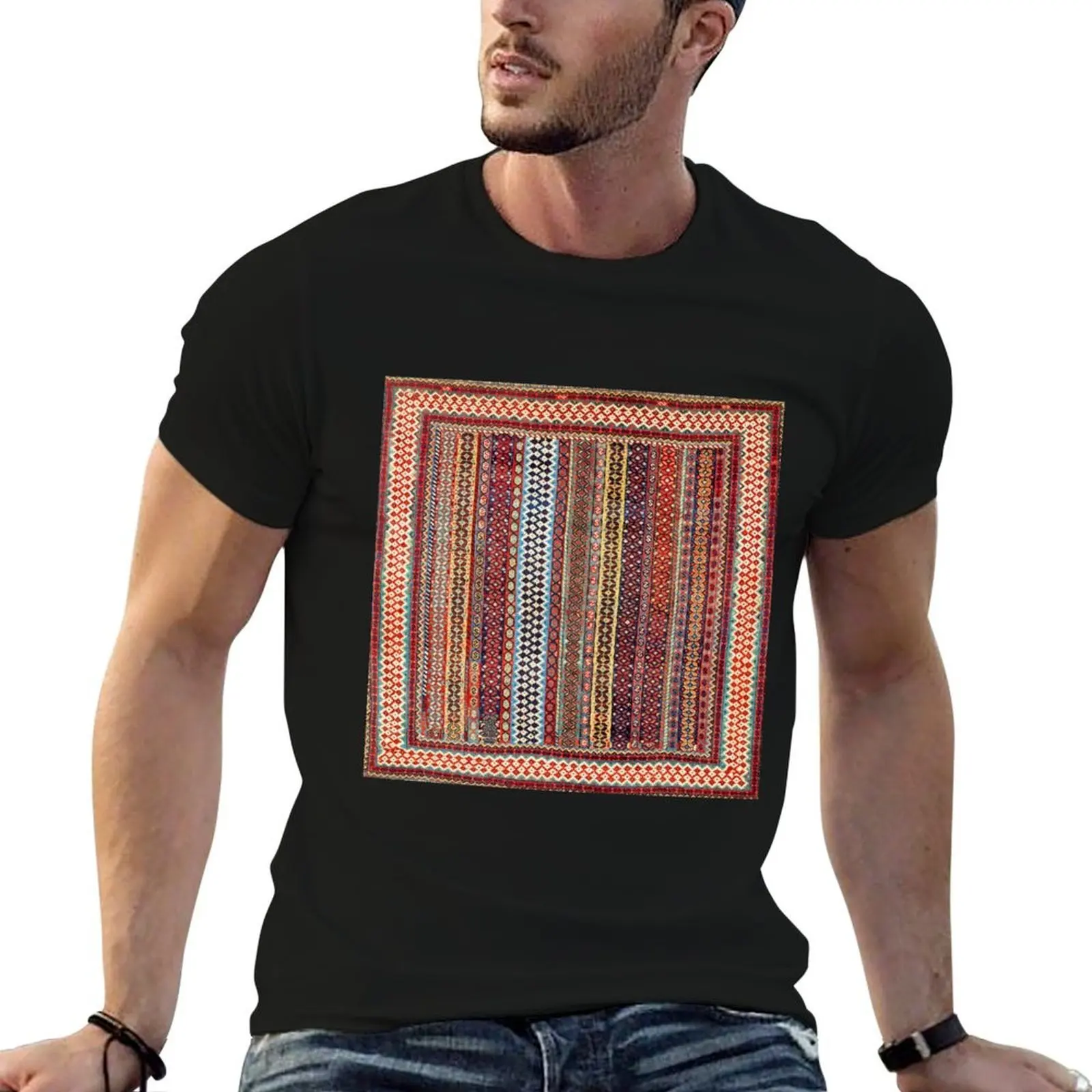 Qashqa’i Amaleh Fars Southwest Persian Rug Print T-Shirt man t shirt cotton graphic tees cotton t shirt men