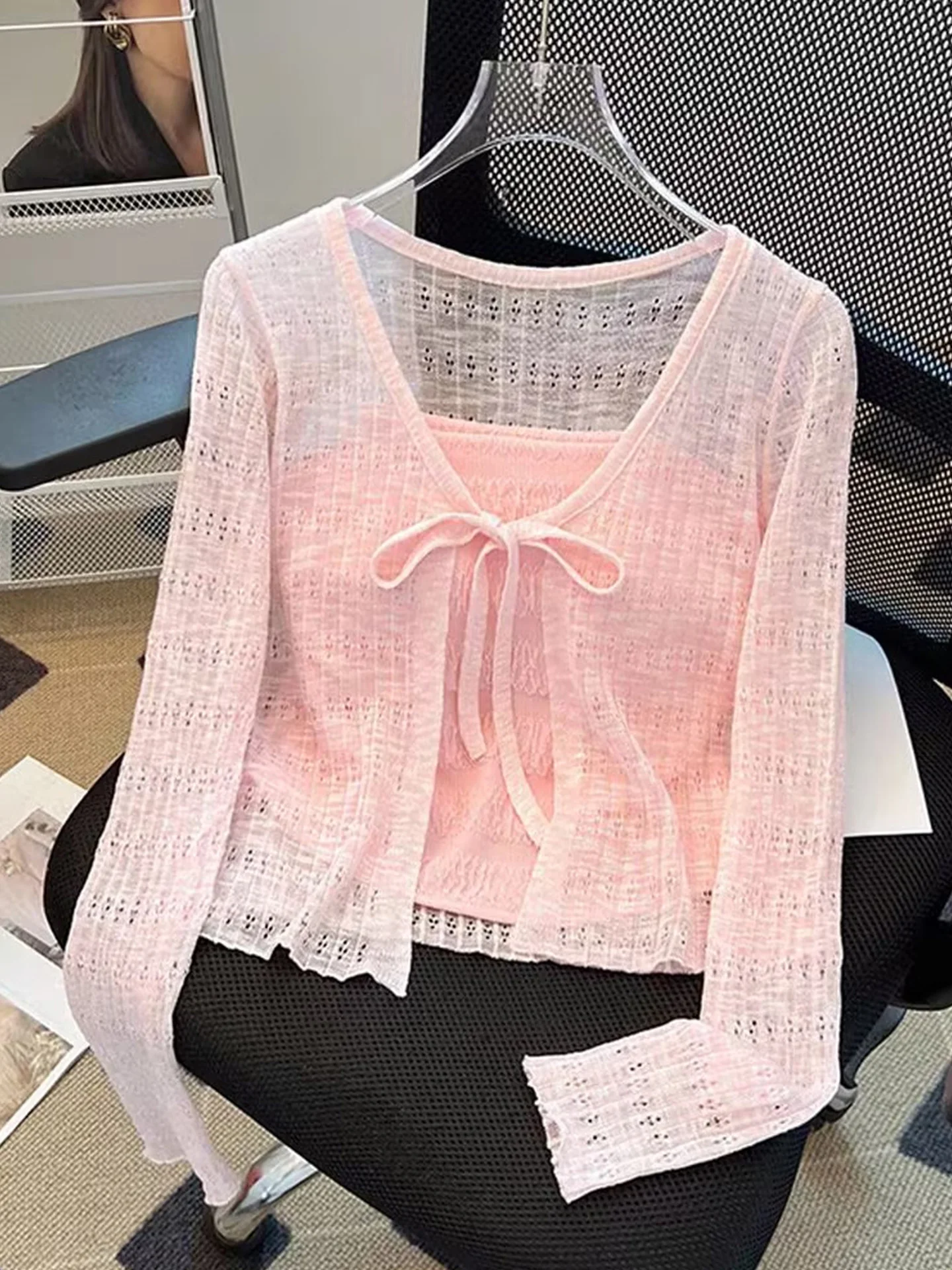 تي شيرت طويل محبوك من Faionable مع تصميم حزام مجوف متعدد الاستخدامات لصيف 2025 وصل حديثًا من Ele Youthful #5