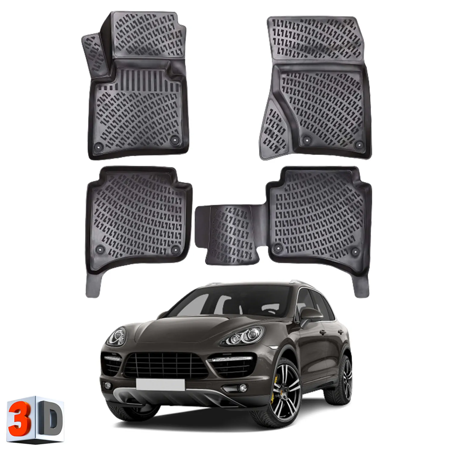 

Porsche Cayenne - (2011-2017) Floor Mats Liner Waterproof 3D - (Black)