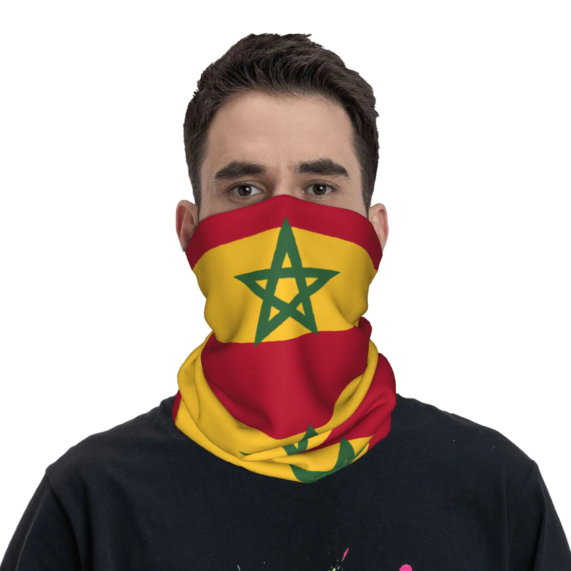 

Custom Royal Morocco Hot Classic Bandana Neck Gaiter for Ski Camping Men Women Wrap Scarf Star Headband Warmer