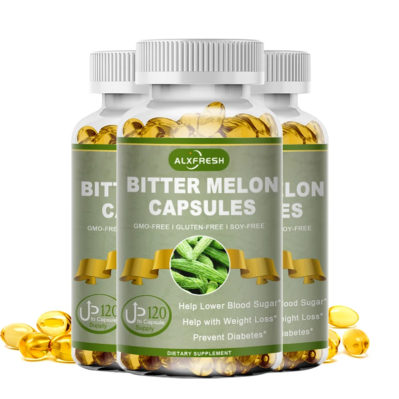 Alxfresh Extra Strength Bitter Melon 2500 mg 16:1 Supplement Standardized and Concentrated 100% Vegetarian Gluten Free Non-GMO