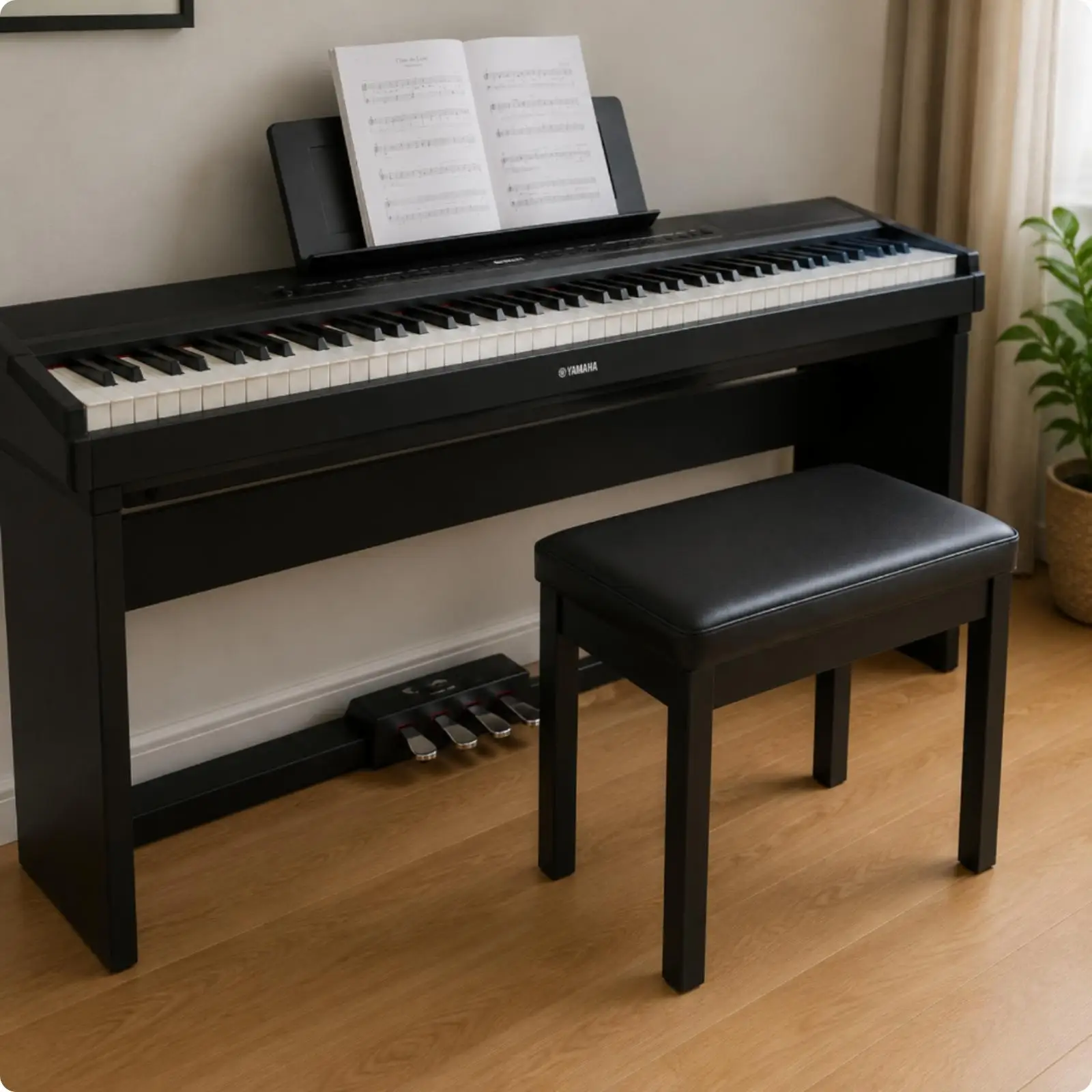 Piano Bench with Storage High-Density Sponge Storage Piano Bench for Home Studio