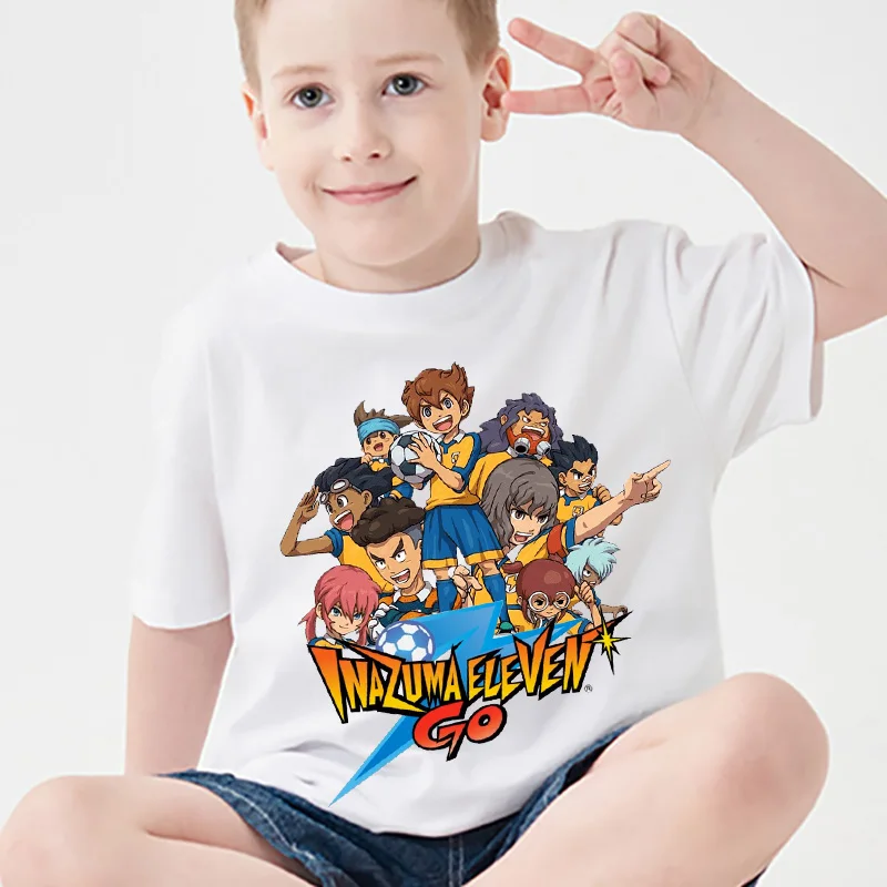 Kids T Shirt Inazuma Eleven Go Print Funny Cartoon Boys T shirt Summer Casual Short Sleeve Girls Clothes Children Anime Tee Tops