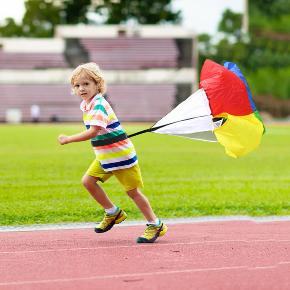 Paraguas de resistencia colorido para niños, paracaídas seguro no tóxico para Fitness físico, deportes de velocidad, correr, fútbol, entrenamiento de velocidad