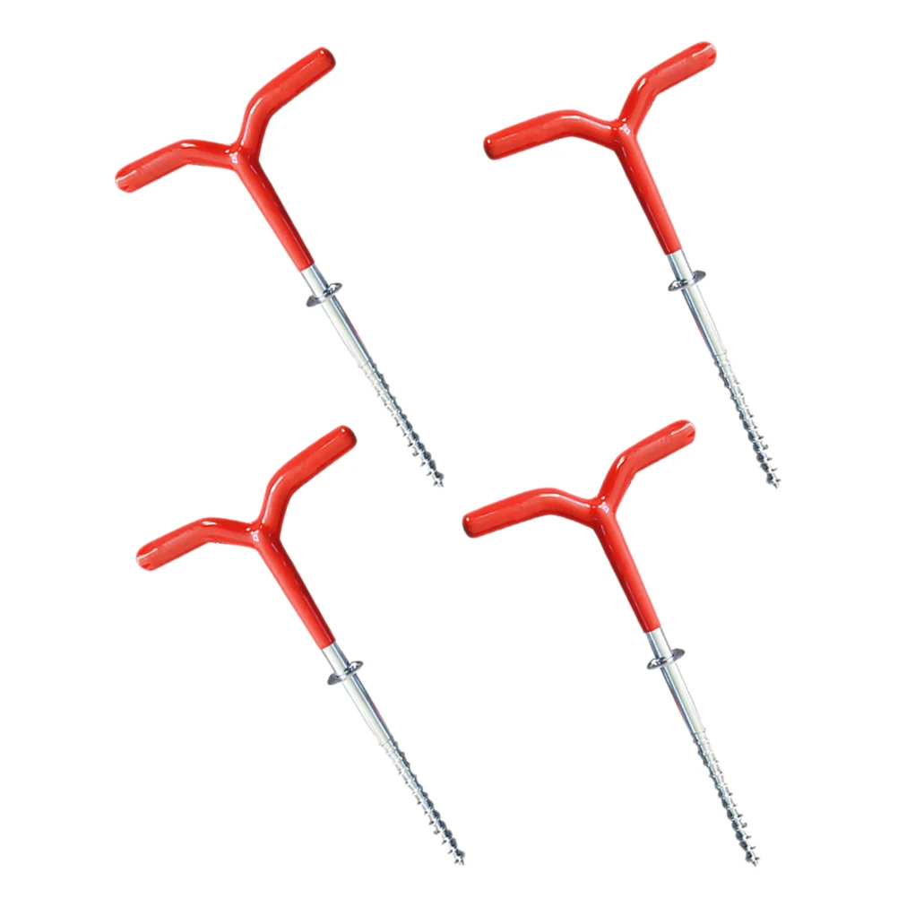 

4pcs Ice Nail Fixer Stake Ground Nails Screw Pegs Camping Rubber Outdoor Anchor Drill Adapter Spiral Stake Portable Peg Ground