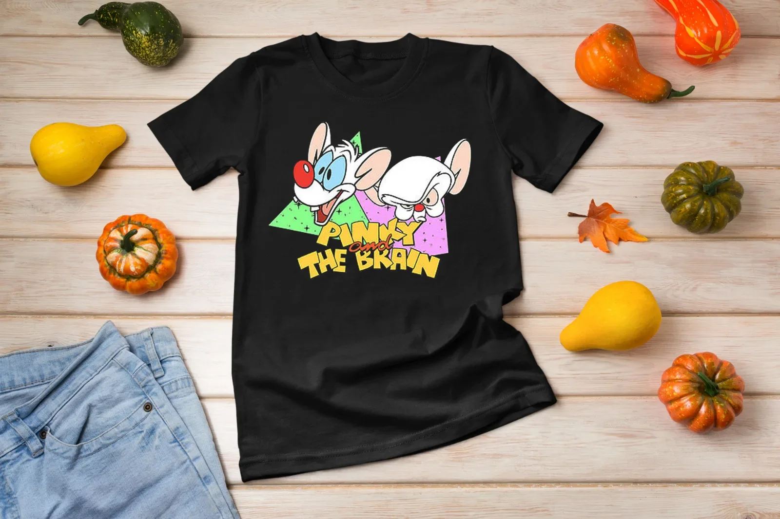 Pinky and The Brain T-Shirt Cotton Tee Funny Gift All Size S-4XL YI3119 long or short sleeves