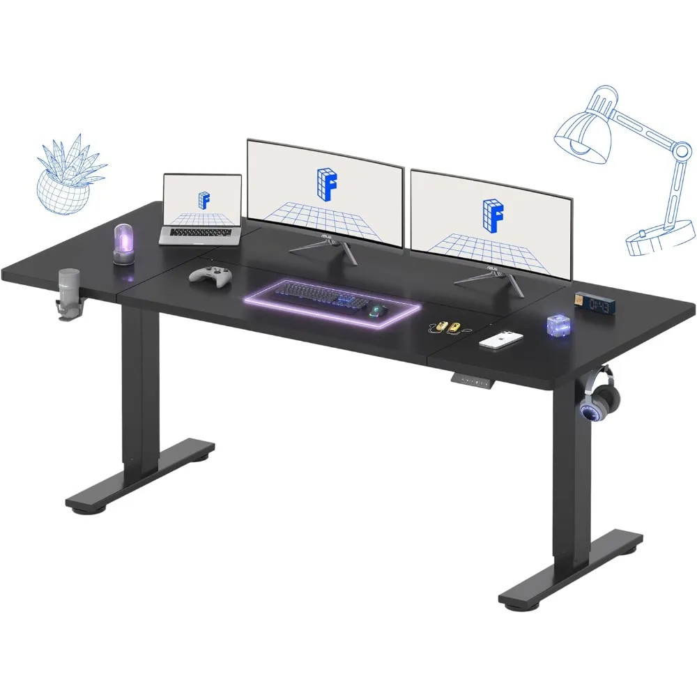 

71 x 32 inch large vertical office desk with splice plate, lifting desk for home office, leading desk