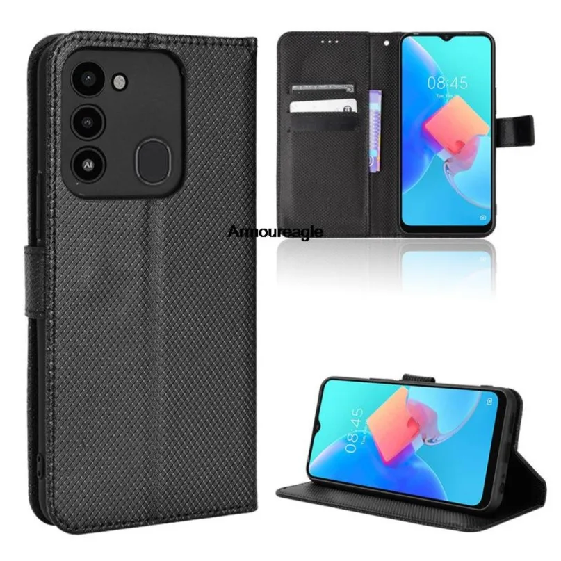 guard on for tecno spark go 2022 case luxury flip diamond pattern skin pu leather wallet stand case for spark go 2022 phone bag