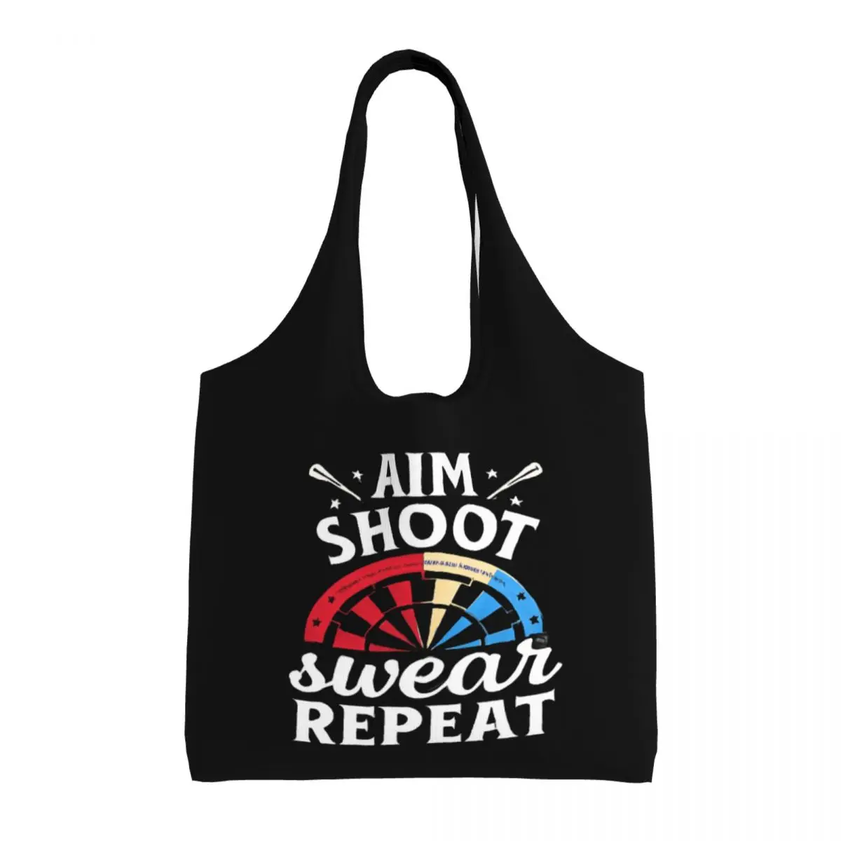

Aim, Shoot, Swear, Repeat Large Capacity Canvas Tote Bag Single Shoulder Work Commute Bag For Women Eco-Friendly Shopping Bag