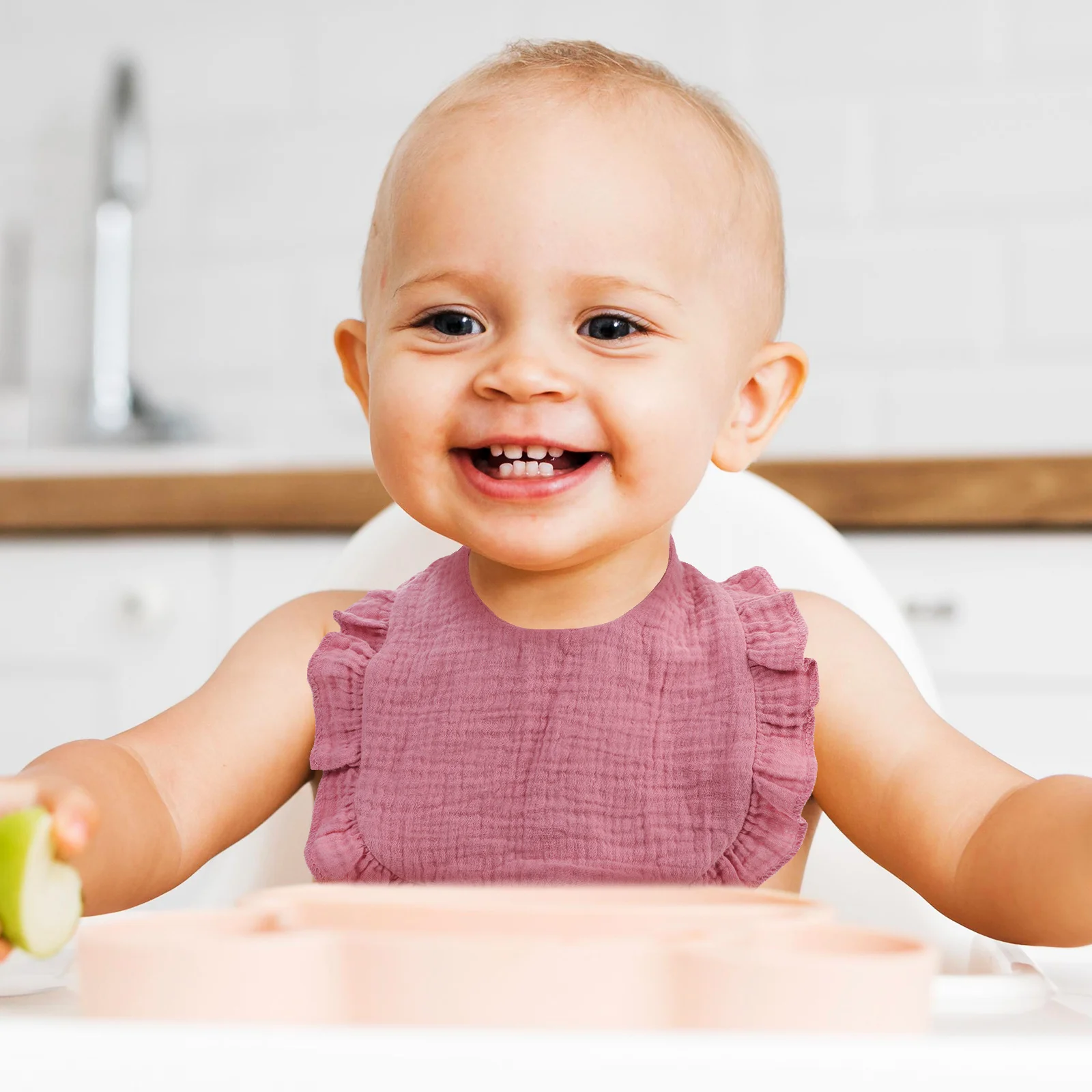 

6Pcs Baby Bib Cotton Ultra-Soft Breathable Drool Bib for Newborn Toddler Feeding Burp Cloth Absorbent Skin-Friendly Wipe