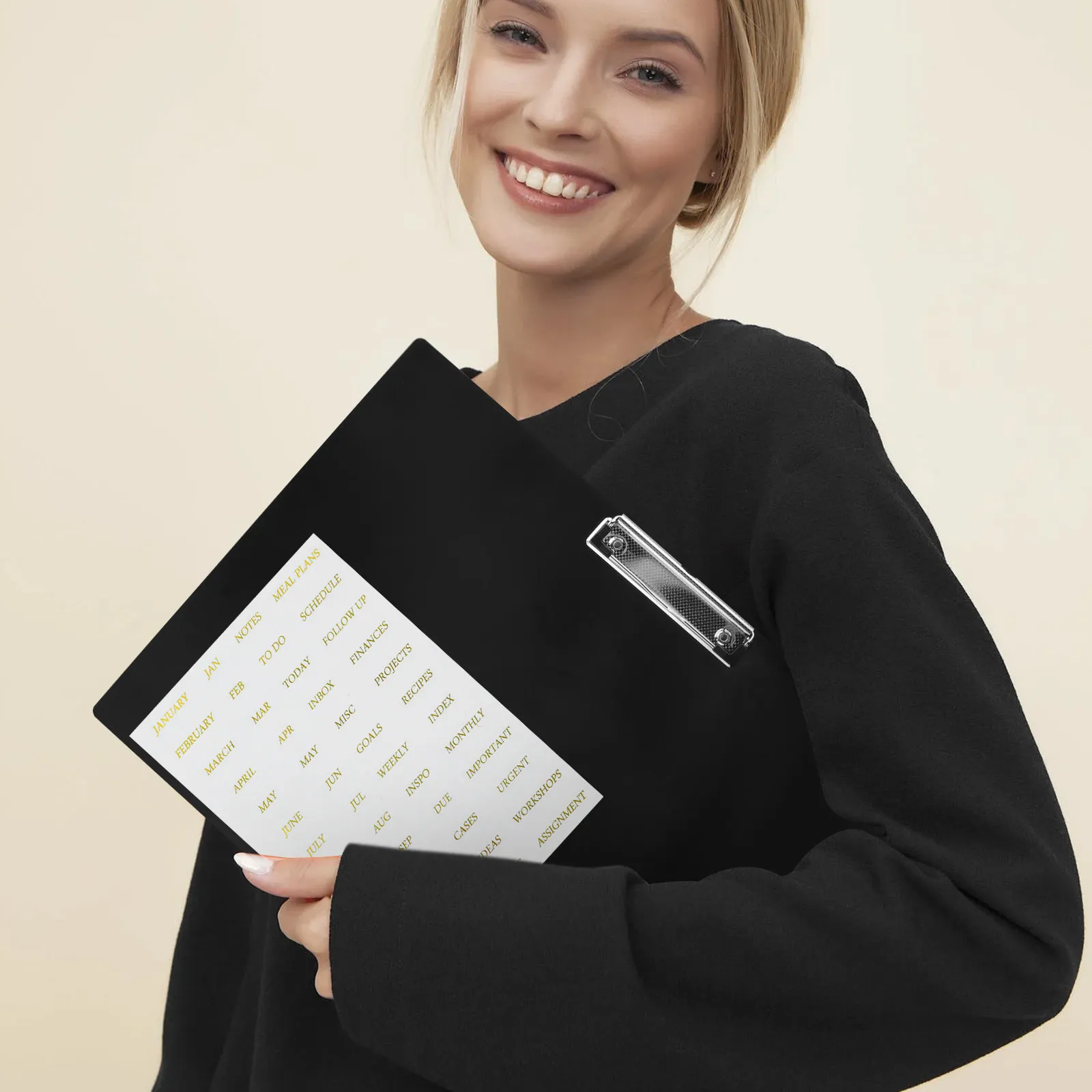 1Set Clear Plastic Binder Dividers 6-Ring Compatible Writable Tab Dividers for Notebooks Planners Binders Files Reports Research