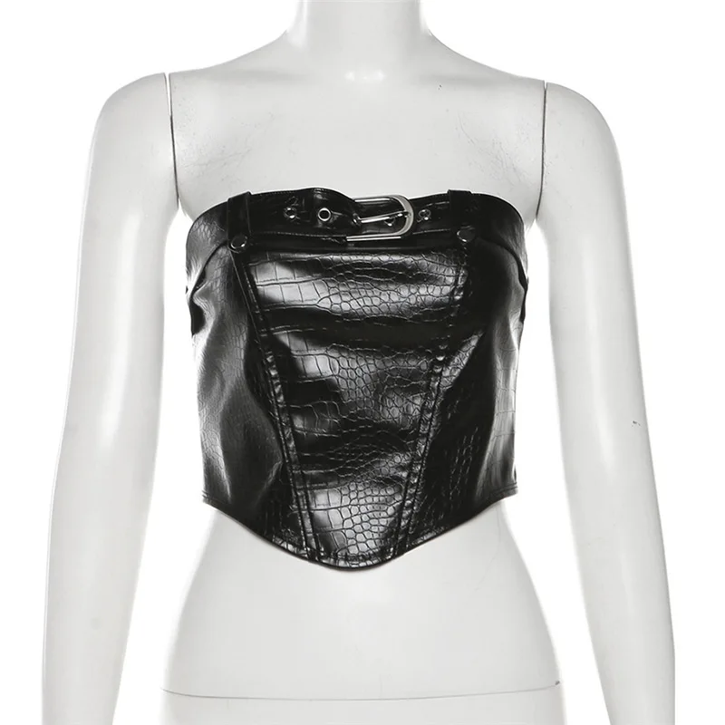 Nibber 2026 Spring New Red Retro Matte Snake Pattern Fashionable High Street All-match Cool Sexy Sweet Women\'s Chest Wrap Vest
