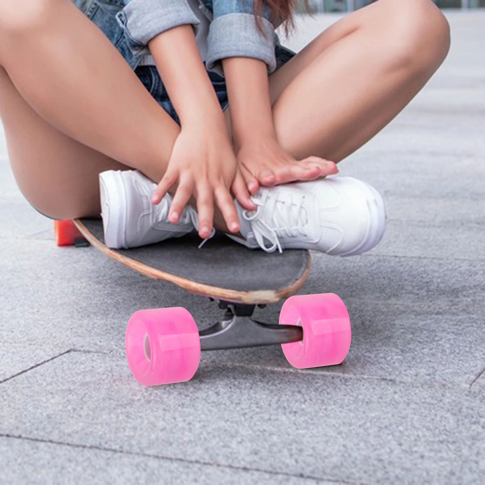 

2 шт. высокоэластичные светящиеся колеса для скейтборда, замена колес из искусственной кожи для скейтбордов