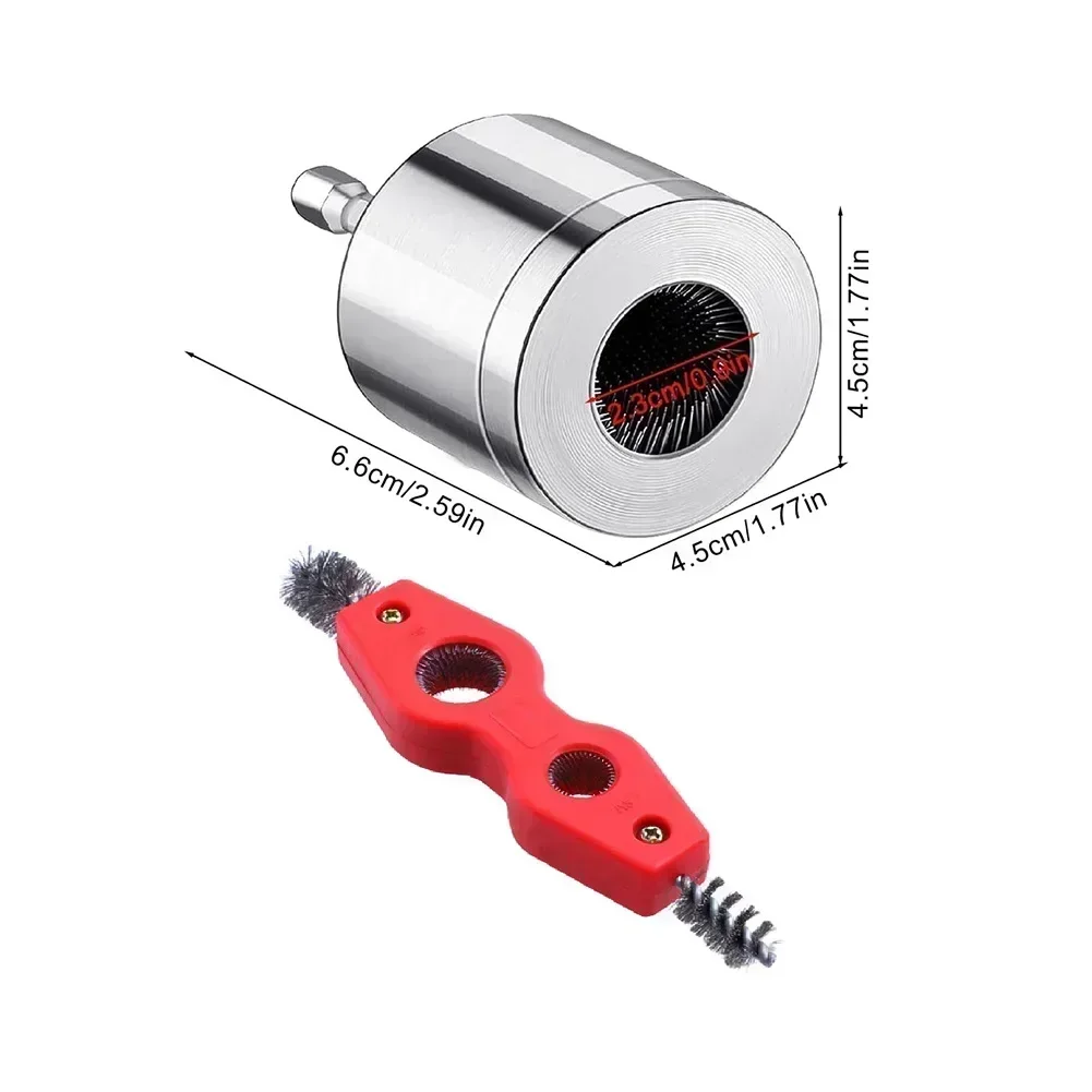 4 w 1 dwugłowa szczotka do rur miedzianych rura miedziana polerowanie rozwiertak środek do czyszczenia rur 15 MM/22 MM narzędzie do fazowania gratownik do rur — zdjęcie 6