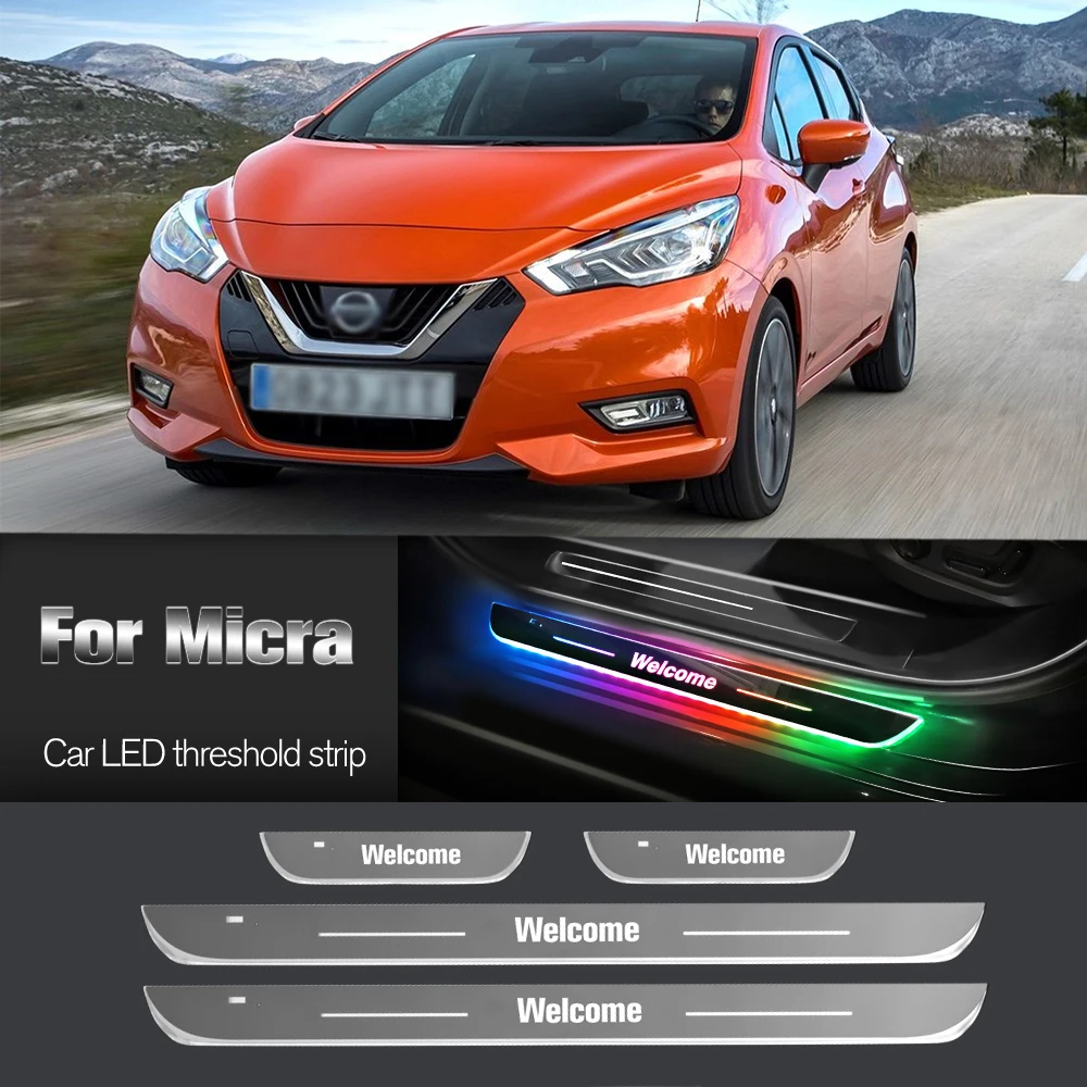 

Car Door Sill Light For Nissan Micra K11 K12 K113 K14 1997-2023 Customized Logo LED Welcome Threshold Pedal Lamp Accessories