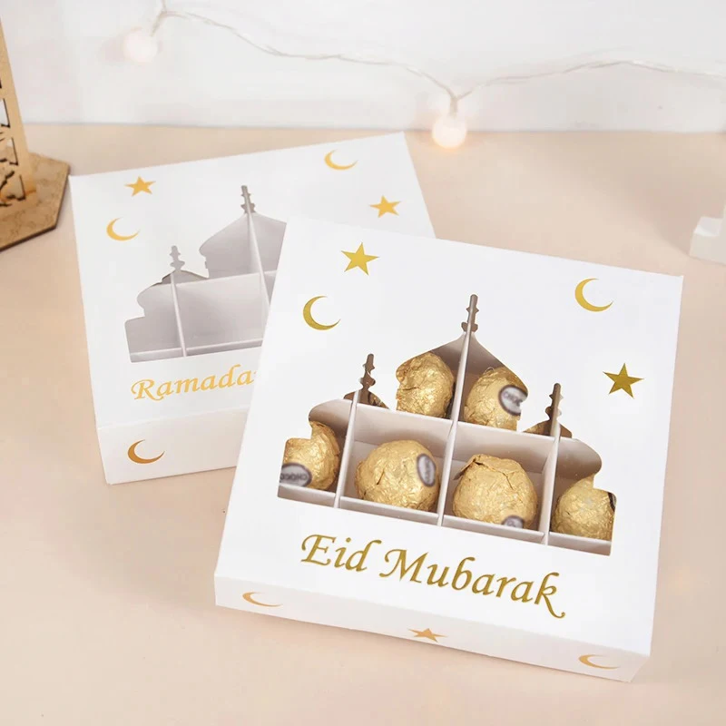 Boîte à Chocolat Eid Mubarak pour Ramadan Kareem, Emballage de Bonbons, Fournitures de ixMusulmane Islami, Décoration Eid harcèlement Fitr