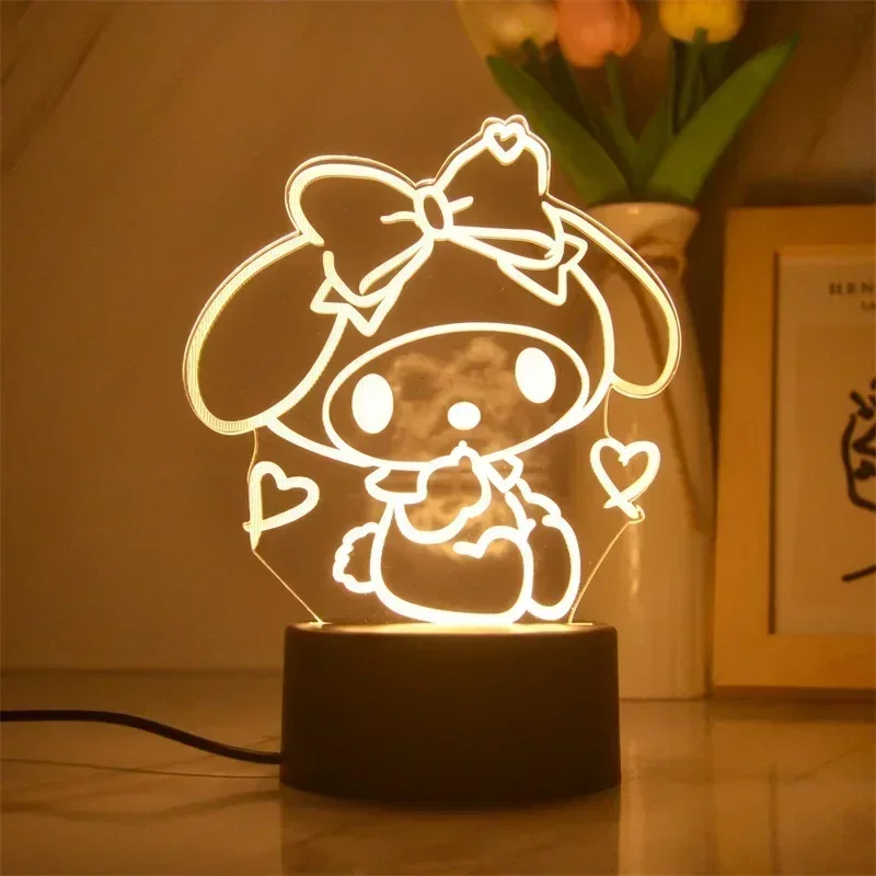 Sanrio Cartoon 3D Lâmpada, Kawali Kuromi Figura, Yugui Dog Figure Brinquedos, LED Table Night Light, Decoração para casa, Presentes de aniversário, Novo