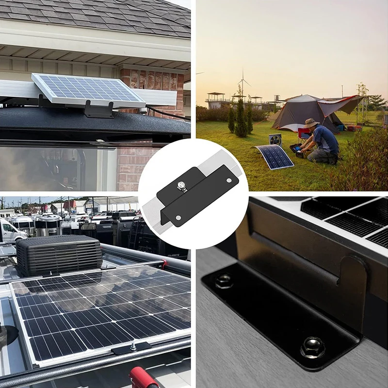 

Комплект из 4 алюминиевых кронштейнов для солнечных панелей, Z-образные опоры для крепления солнечных панелей, подставка для автодомов, яхт, автомобилей, аксессуары