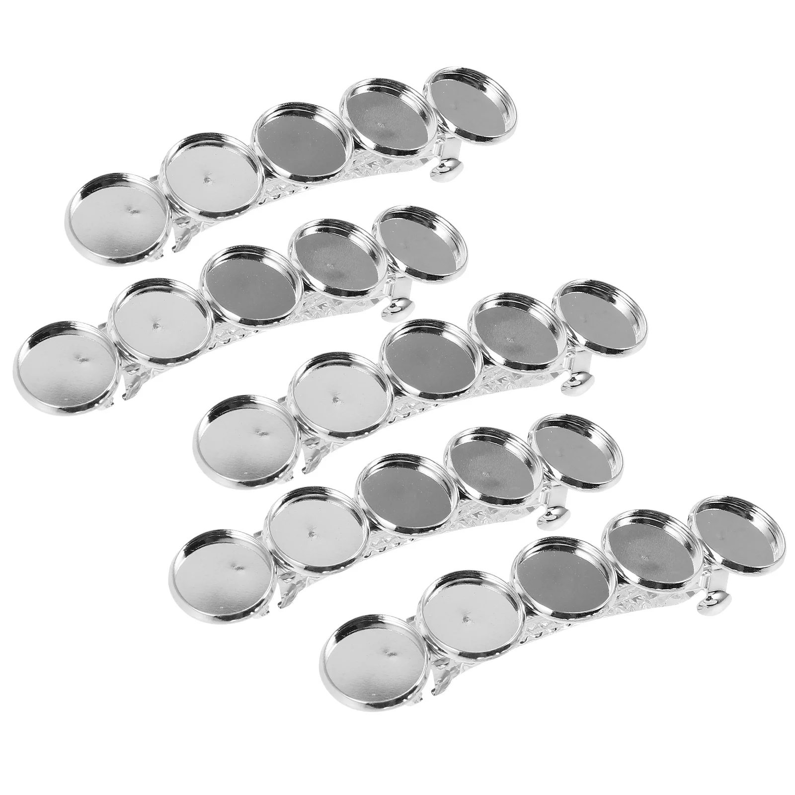 

5Pcs Hair Clip Tray Round Bezel Blank Base DIY Hair Clips Making Accessories Jewelry Setting Trays Bezel Tray Round