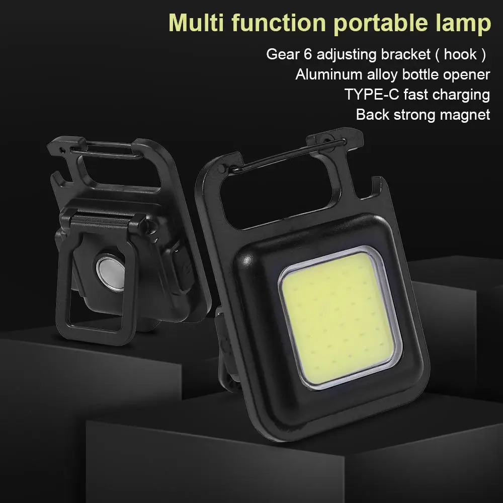 Flashlight Mini Warning Safety Light Pocket Flashlight Mini Keychain Light COB LED Flashlight LED Floodlight Portable Lights