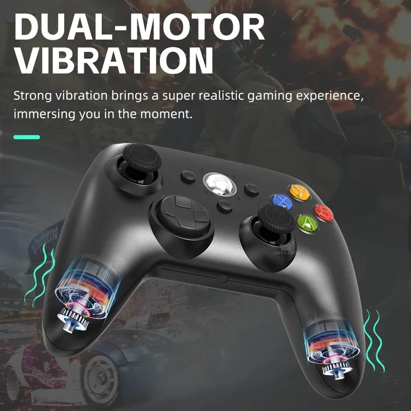 DATA FROG Wireless Game Controller Dual Vibration Turbo Gamepad For 360 Slim & PC Windows Controller/Controller+Case/Case