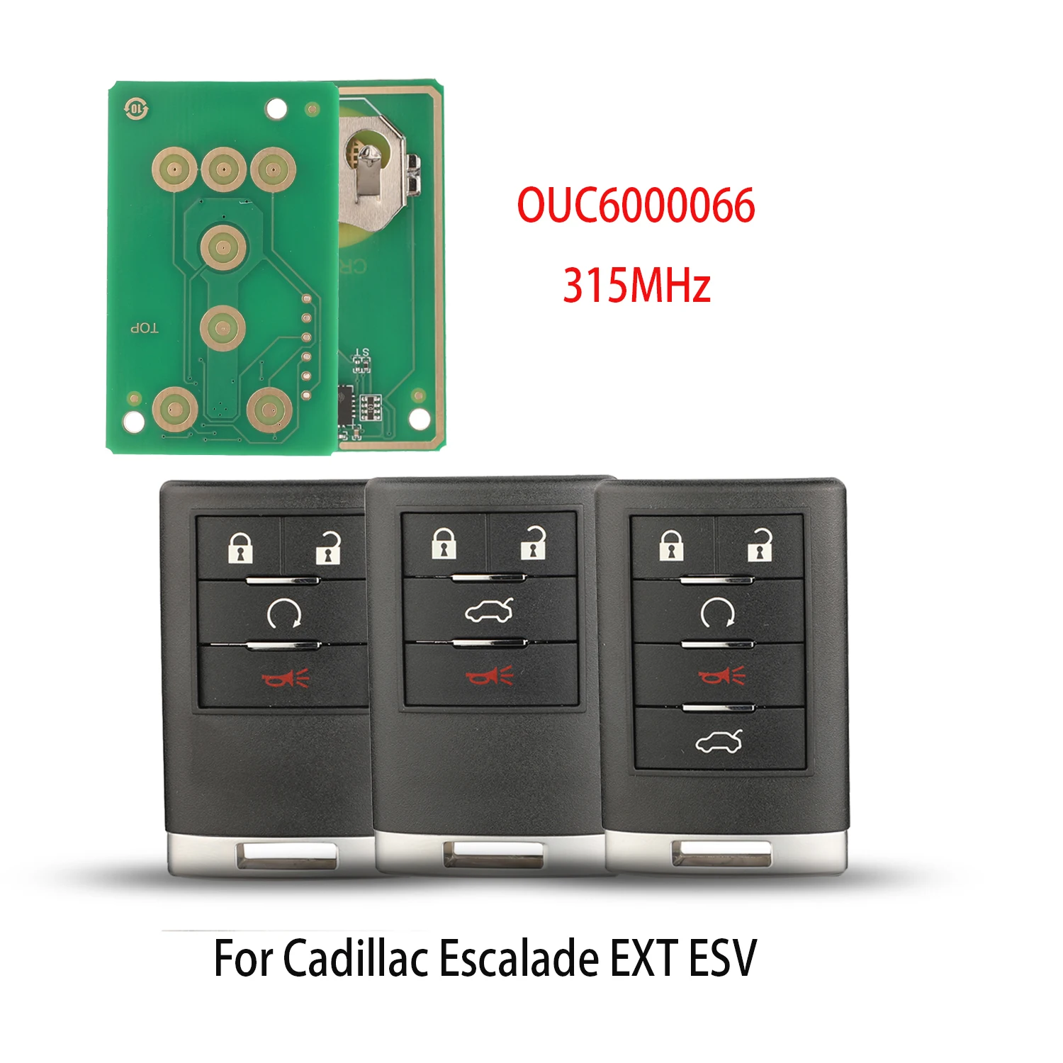 jingyuqin OUC6000066 315MHz Remote Car Key Control For Cadillac Escalade EXT ESV 2007-2014 Smart Key Replacement