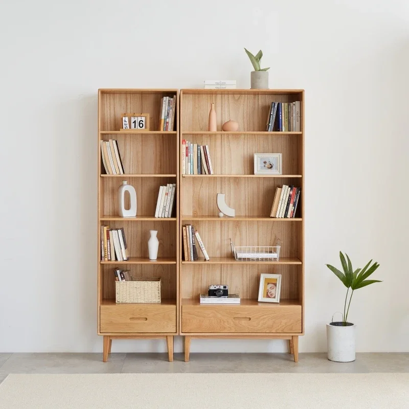 

Modern solid wood bookcase living room furniture open office wooden bookshelf