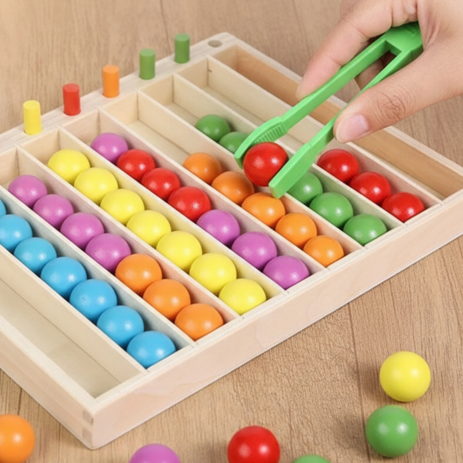 wooden-sorting-tray-with-tweezers-sensory-color-sorting-board-wooden-peg-board-game-screenopen-ended-educational-toy-sturdy